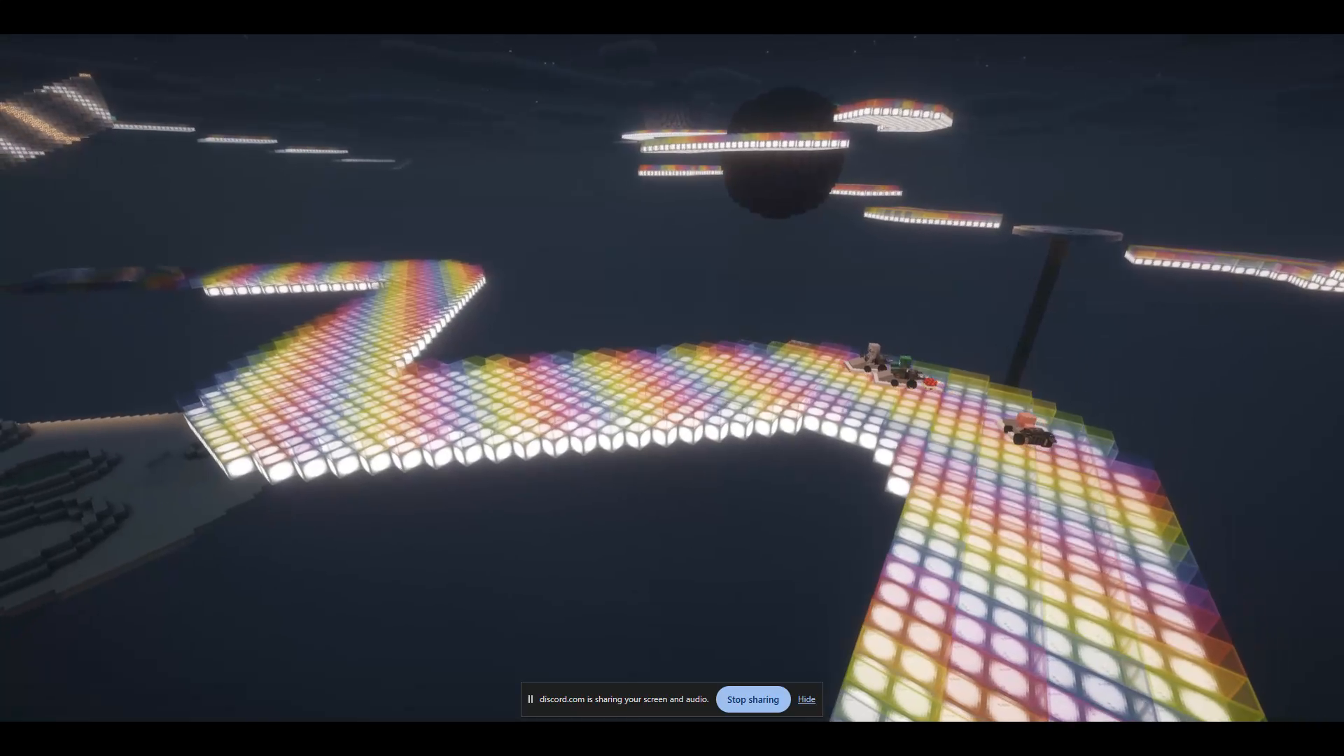 MineKart rainbow road style screenshot